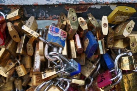 Love locks on the Pont de l’Archevêché, Paris